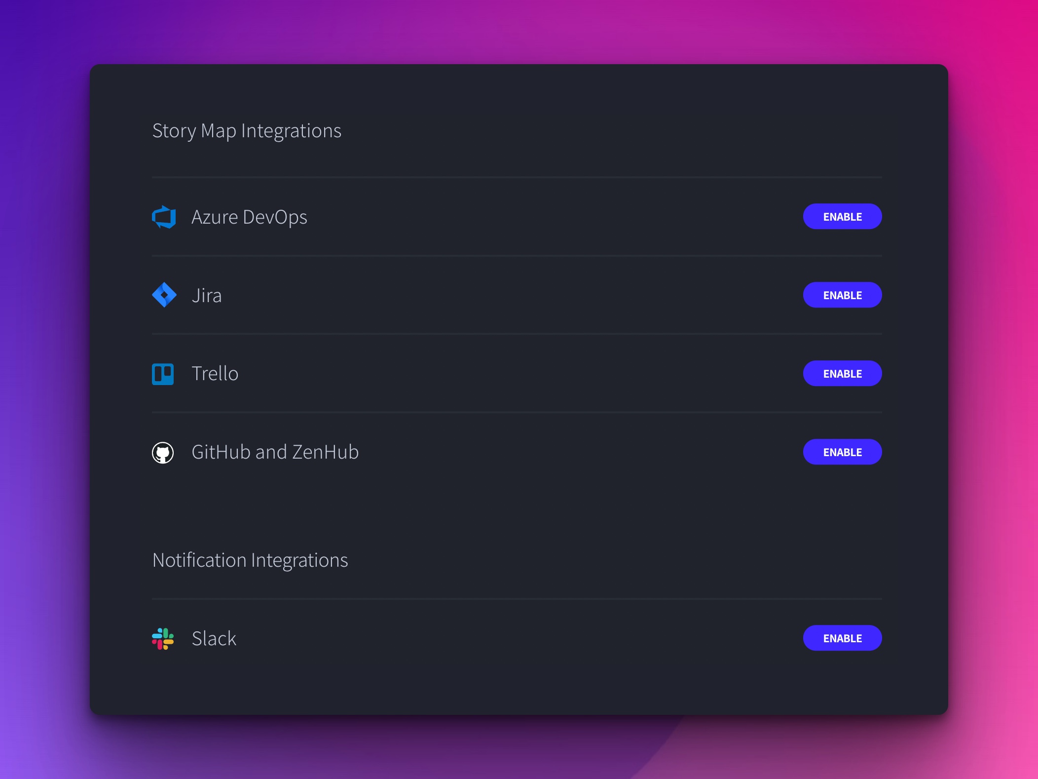 Click enable to start the setup process